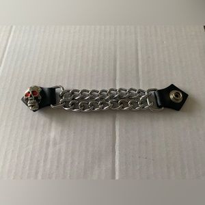 Skull Vest Clip Red Rhinestone Eyes